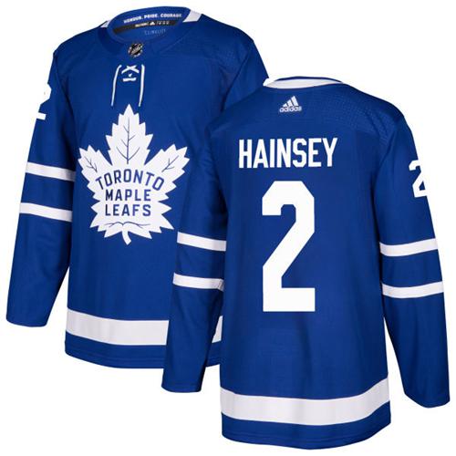 Adidas Maple Leafs #2 Ron Hainsey Blue Home Authentic Stitched NHL Jersey - Click Image to Close